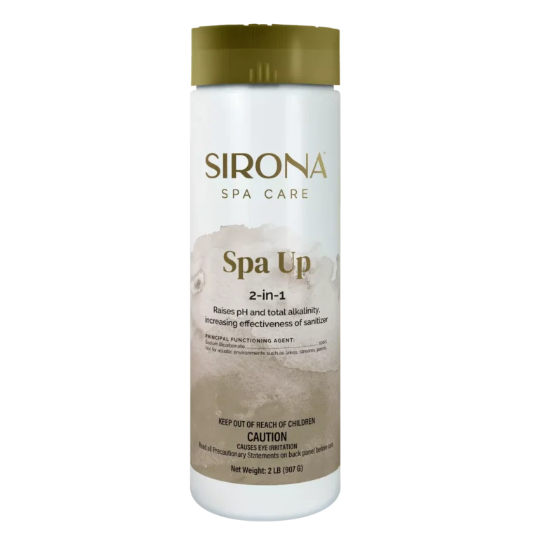Sirona Spa Care Spa Up 2‑in‑1 bottle used to raise pH and total alkalinity in spa water