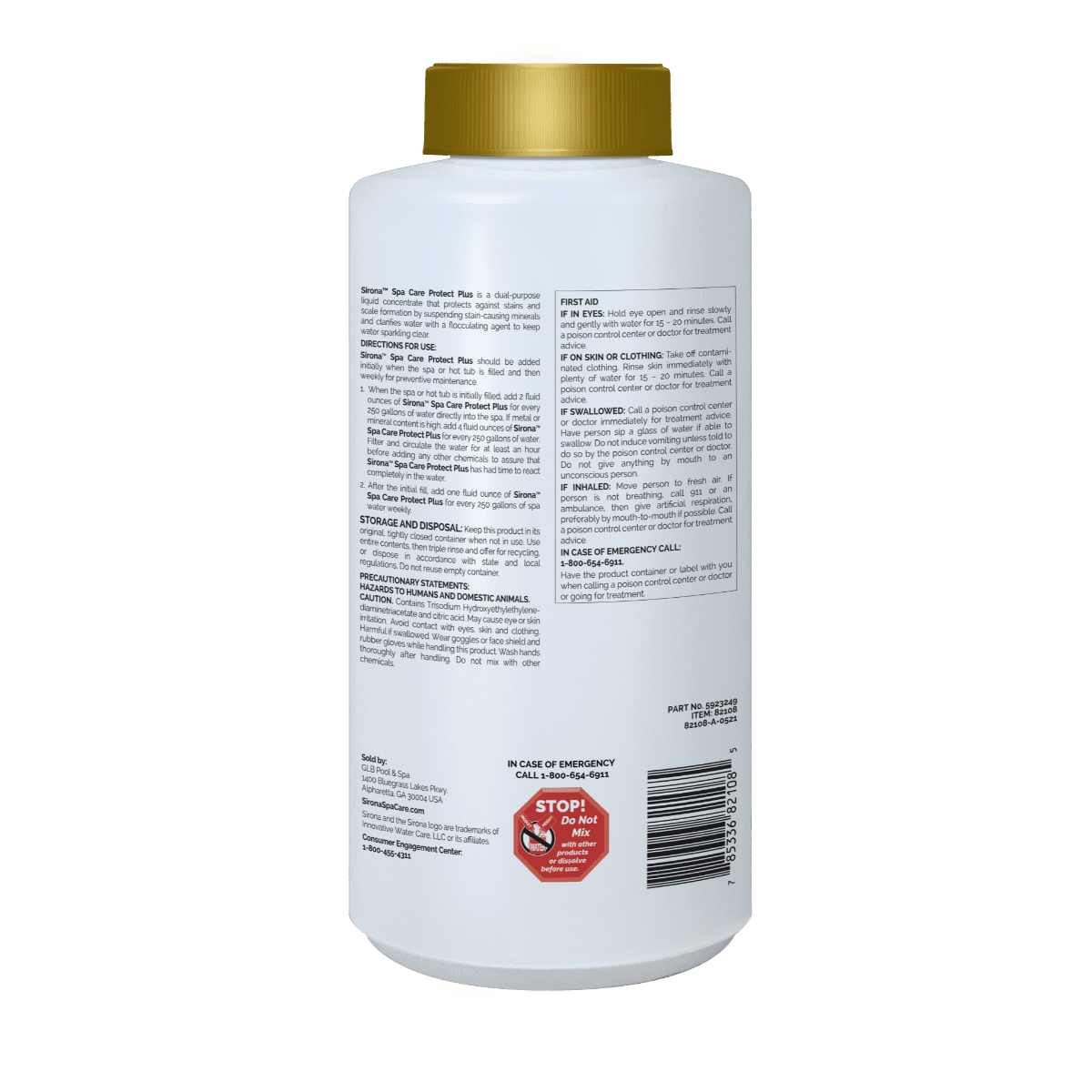 Sirona Protect Plus back of bottle