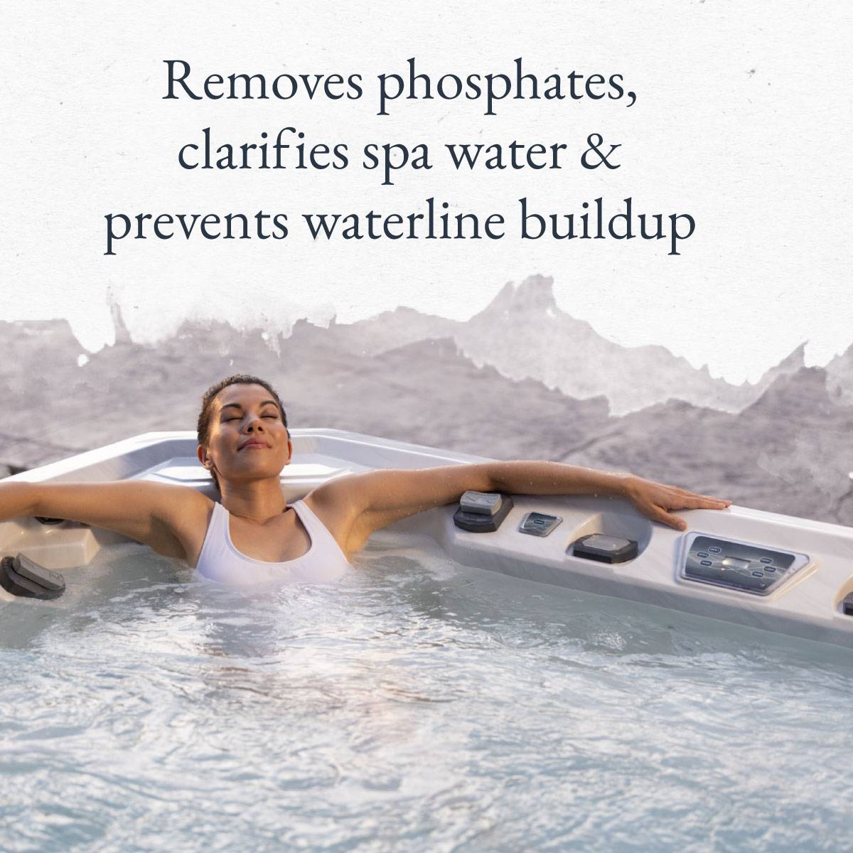 Removes phosphates, clarifies spa water & prevents waterline buildup