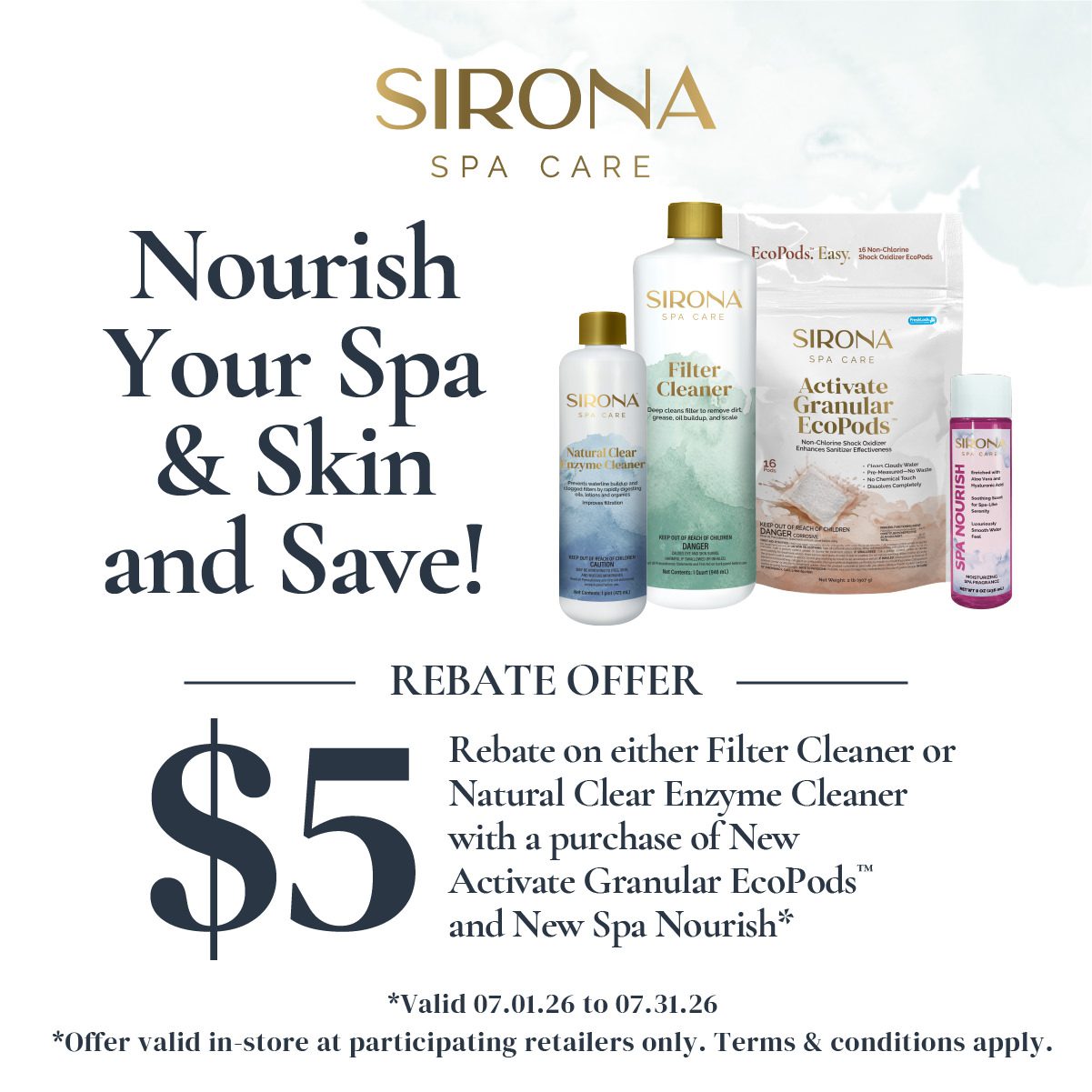 Sirona July Rebate - Nourish Your Spa & Skin and Save